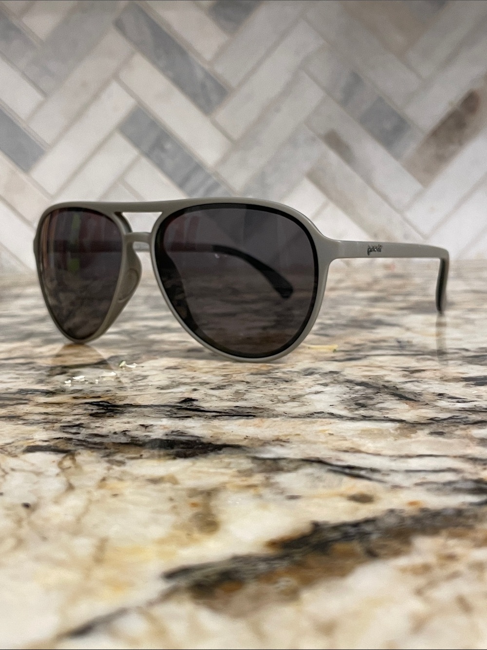 Goodr Men's Matte Gray Aviator Sunglasses